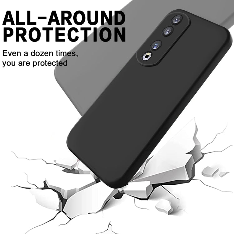 For Honor 90 Pro Solid Color Liquid Silicone Dropproof Full Coverage Phone Case(Black) - Honor Cases by buy2fix | Online Shopping UK | buy2fix