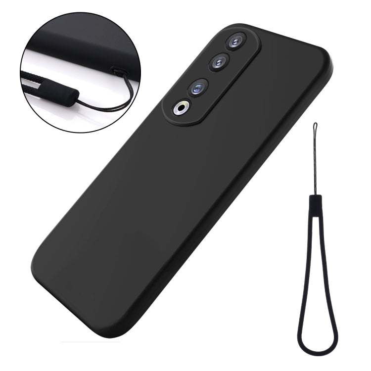 For Honor 90 Pro Solid Color Liquid Silicone Dropproof Full Coverage Phone Case(Black) - Honor Cases by buy2fix | Online Shopping UK | buy2fix