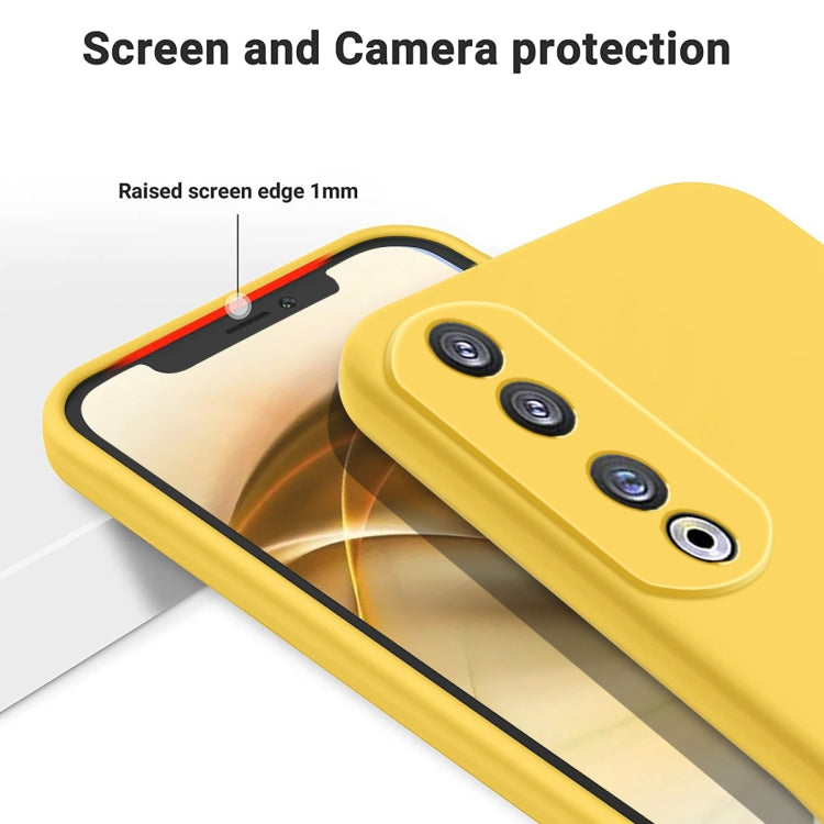 For Honor 90 Pro Solid Color Liquid Silicone Dropproof Full Coverage Phone Case(Yellow) - Honor Cases by buy2fix | Online Shopping UK | buy2fix