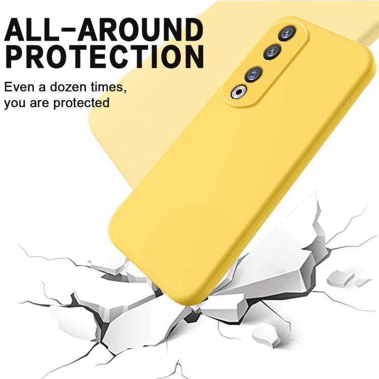 For Honor 90 Pro Solid Color Liquid Silicone Dropproof Full Coverage Phone Case(Yellow) - Honor Cases by buy2fix | Online Shopping UK | buy2fix