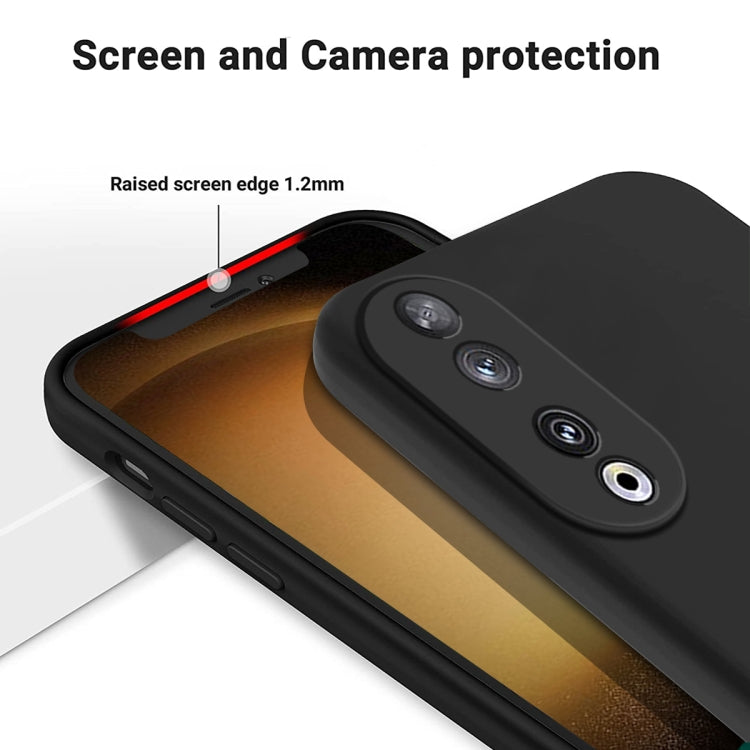 For Honor 90 Solid Color Liquid Silicone Dropproof Full Coverage Phone Case(Black) - Honor Cases by buy2fix | Online Shopping UK | buy2fix
