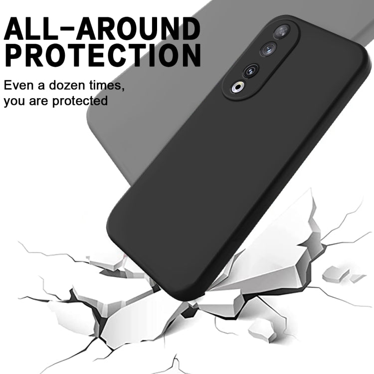 For Honor 90 Solid Color Liquid Silicone Dropproof Full Coverage Phone Case(Black) - Honor Cases by buy2fix | Online Shopping UK | buy2fix