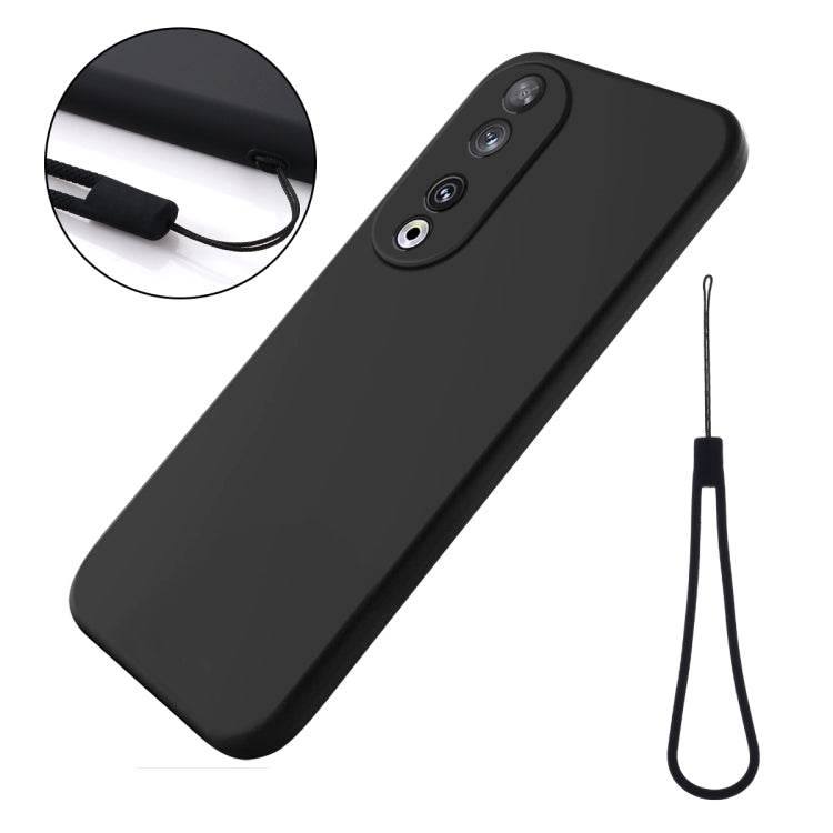 For Honor 90 Solid Color Liquid Silicone Dropproof Full Coverage Phone Case(Black) - Honor Cases by buy2fix | Online Shopping UK | buy2fix