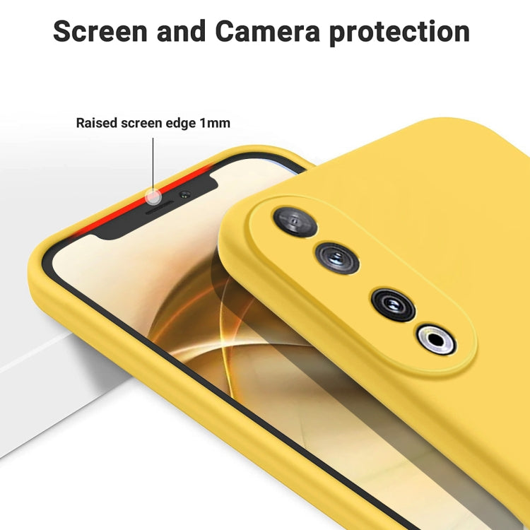 For Honor 90 Solid Color Liquid Silicone Dropproof Full Coverage Phone Case(Yellow) - Honor Cases by buy2fix | Online Shopping UK | buy2fix