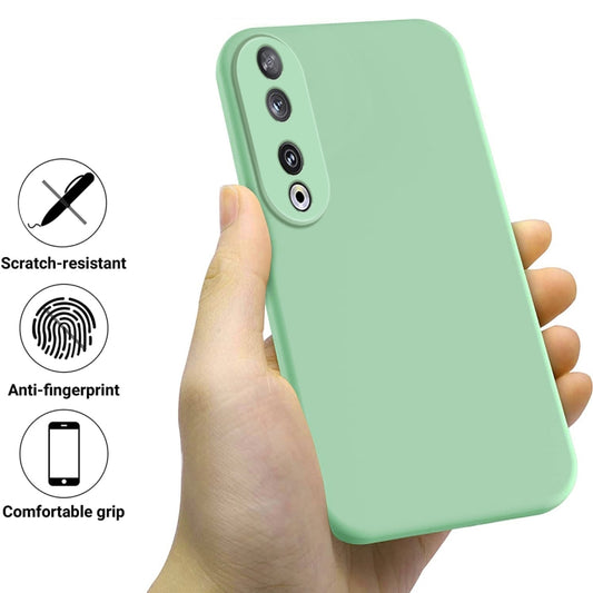 For Honor 90 Solid Color Liquid Silicone Dropproof Full Coverage Phone Case(Green) - Honor Cases by buy2fix | Online Shopping UK | buy2fix