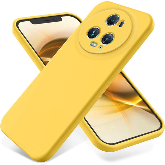 For Honor Magic5 Pro Solid Color Liquid Silicone Dropproof Full Coverage Phone Case(Yellow) - Honor Cases by buy2fix | Online Shopping UK | buy2fix