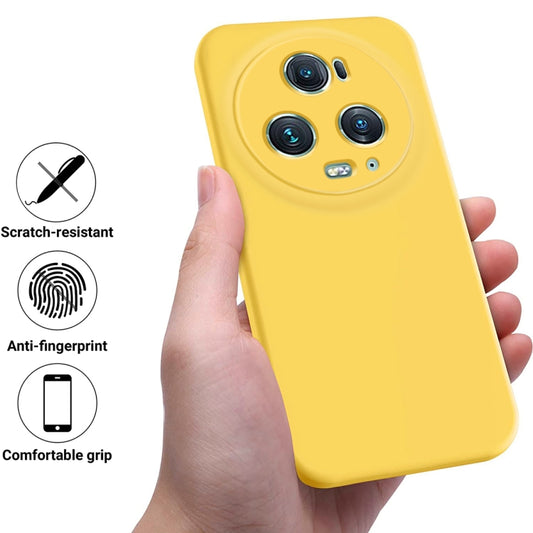 For Honor Magic5 Pro Solid Color Liquid Silicone Dropproof Full Coverage Phone Case(Yellow) - Honor Cases by buy2fix | Online Shopping UK | buy2fix