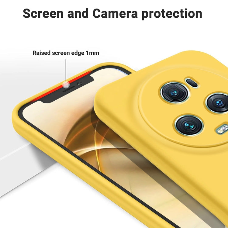 For Honor Magic5 Pro Solid Color Liquid Silicone Dropproof Full Coverage Phone Case(Yellow) - Honor Cases by buy2fix | Online Shopping UK | buy2fix