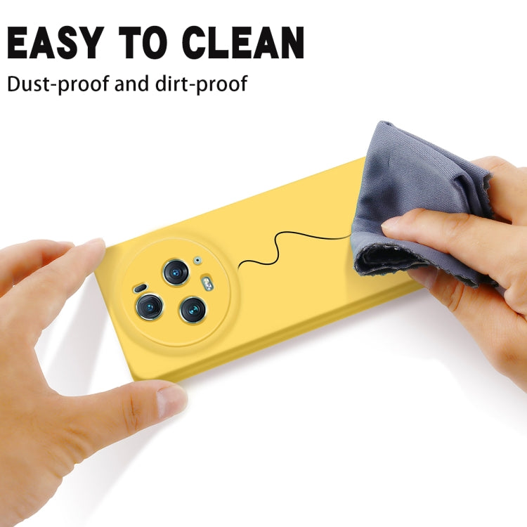 For Honor Magic5 Pro Solid Color Liquid Silicone Dropproof Full Coverage Phone Case(Yellow) - Honor Cases by buy2fix | Online Shopping UK | buy2fix