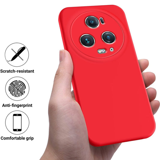 For Honor Magic5 Pro Solid Color Liquid Silicone Dropproof Full Coverage Phone Case(Red) - Honor Cases by buy2fix | Online Shopping UK | buy2fix
