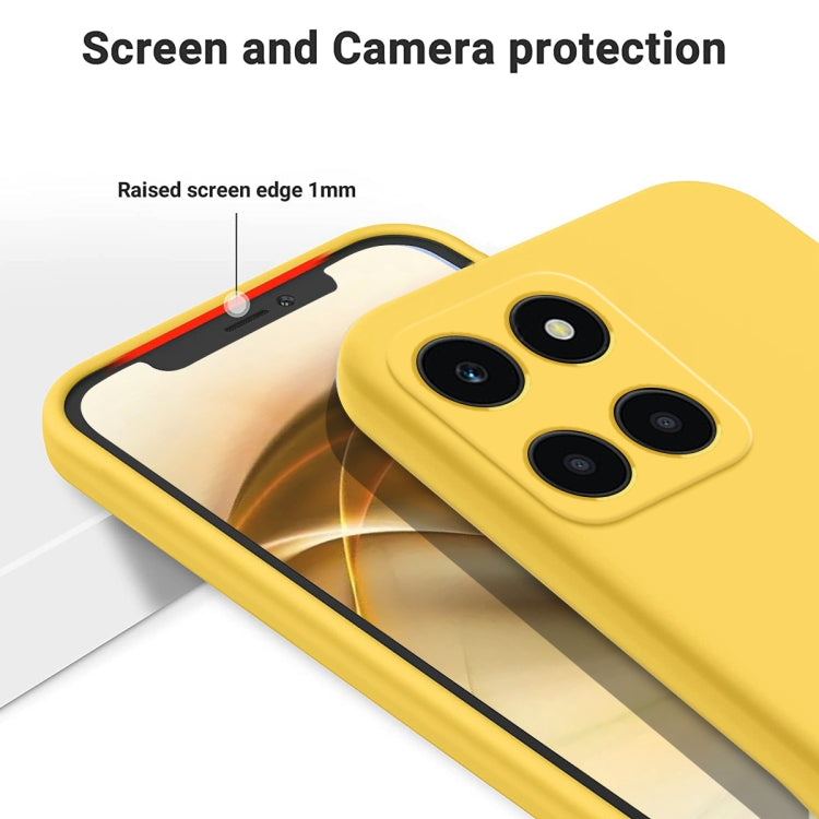 For Honor X6a Solid Color Liquid Silicone Dropproof Full Coverage Phone Case(Yellow) - Honor Cases by buy2fix | Online Shopping UK | buy2fix