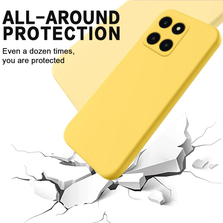 For Honor X6a Solid Color Liquid Silicone Dropproof Full Coverage Phone Case(Yellow) - Honor Cases by buy2fix | Online Shopping UK | buy2fix