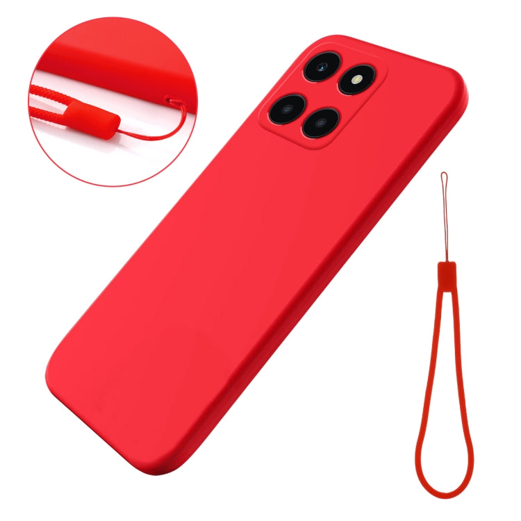 For Honor X6a Solid Color Liquid Silicone Dropproof Full Coverage Phone Case(Red) - Honor Cases by buy2fix | Online Shopping UK | buy2fix