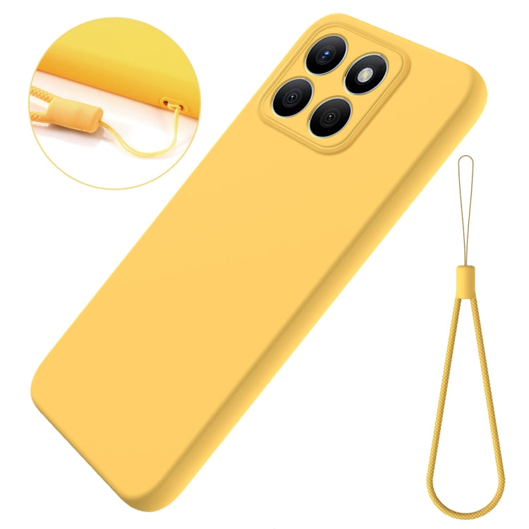 For Honor X8b Solid Color Liquid Silicone Dropproof Full Coverage Phone Case(Yellow) - Honor Cases by buy2fix | Online Shopping UK | buy2fix