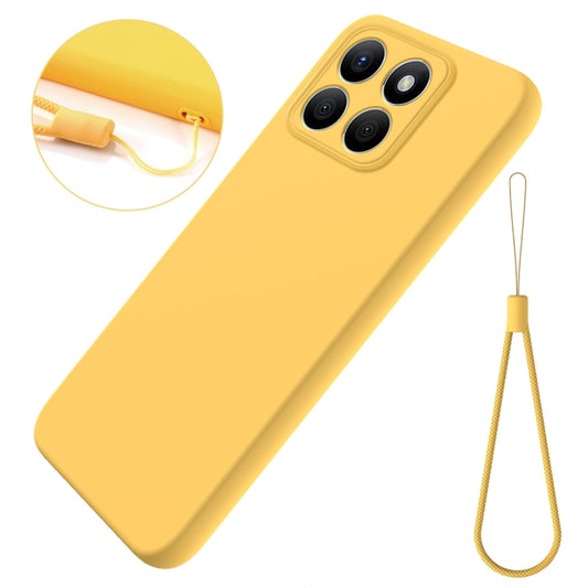 For Honor X8b Solid Color Liquid Silicone Dropproof Full Coverage Phone Case(Yellow) - Honor Cases by buy2fix | Online Shopping UK | buy2fix