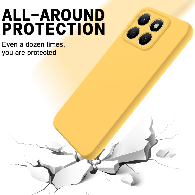 For Honor X8b Solid Color Liquid Silicone Dropproof Full Coverage Phone Case(Yellow) - Honor Cases by buy2fix | Online Shopping UK | buy2fix