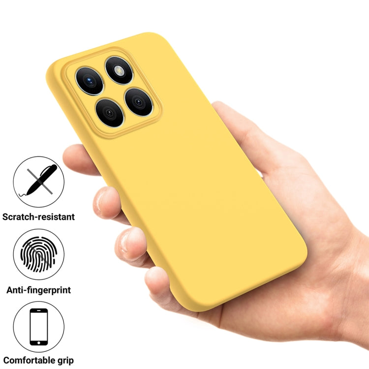 For Honor X8b Solid Color Liquid Silicone Dropproof Full Coverage Phone Case(Yellow) - Honor Cases by buy2fix | Online Shopping UK | buy2fix