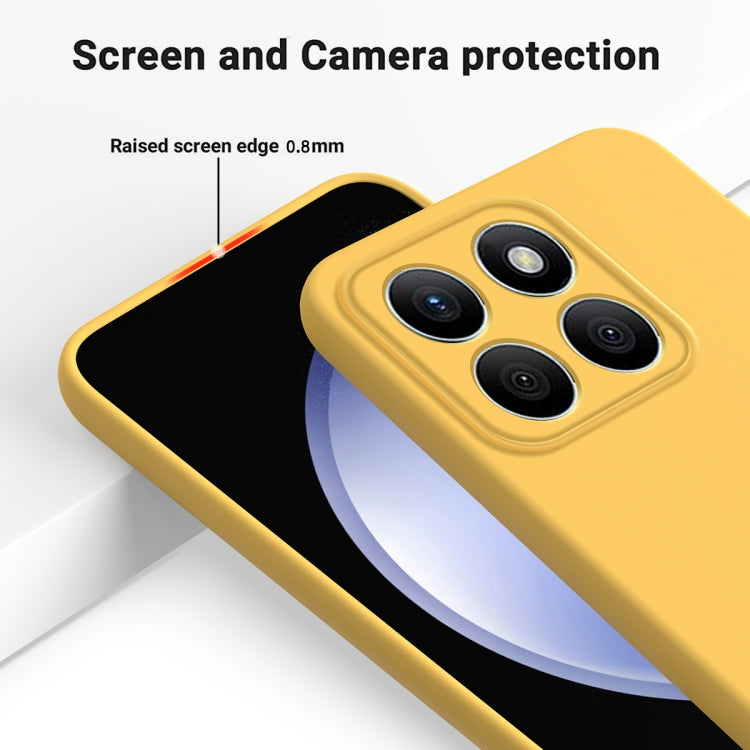 For Honor X8b Solid Color Liquid Silicone Dropproof Full Coverage Phone Case(Yellow) - Honor Cases by buy2fix | Online Shopping UK | buy2fix