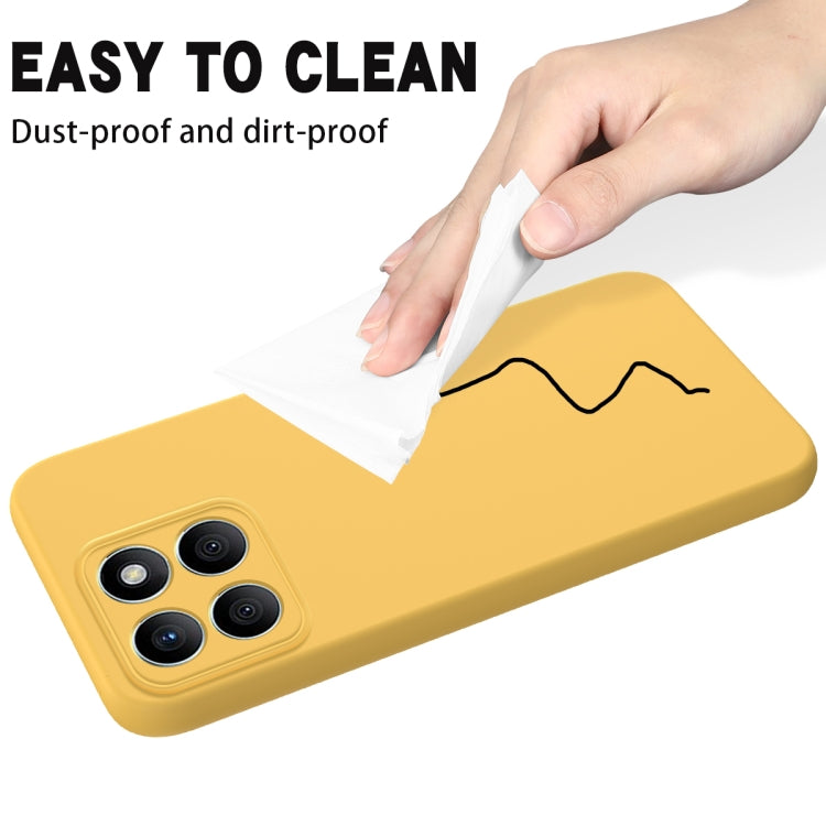 For Honor X8b Solid Color Liquid Silicone Dropproof Full Coverage Phone Case(Yellow) - Honor Cases by buy2fix | Online Shopping UK | buy2fix