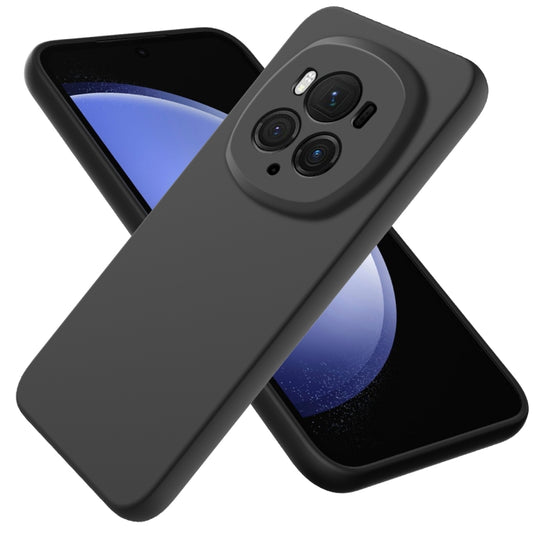 For Honor Magic6 Pro Solid Color Liquid Silicone Dropproof Full Coverage Phone Case(Black) - Honor Cases by buy2fix | Online Shopping UK | buy2fix