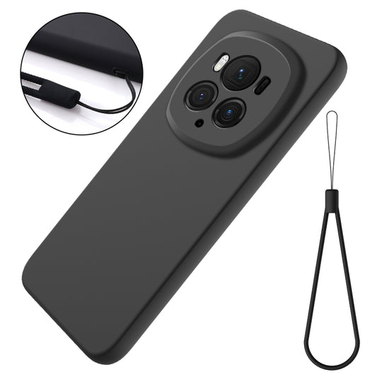For Honor Magic6 Pro Solid Color Liquid Silicone Dropproof Full Coverage Phone Case(Black) - Honor Cases by buy2fix | Online Shopping UK | buy2fix