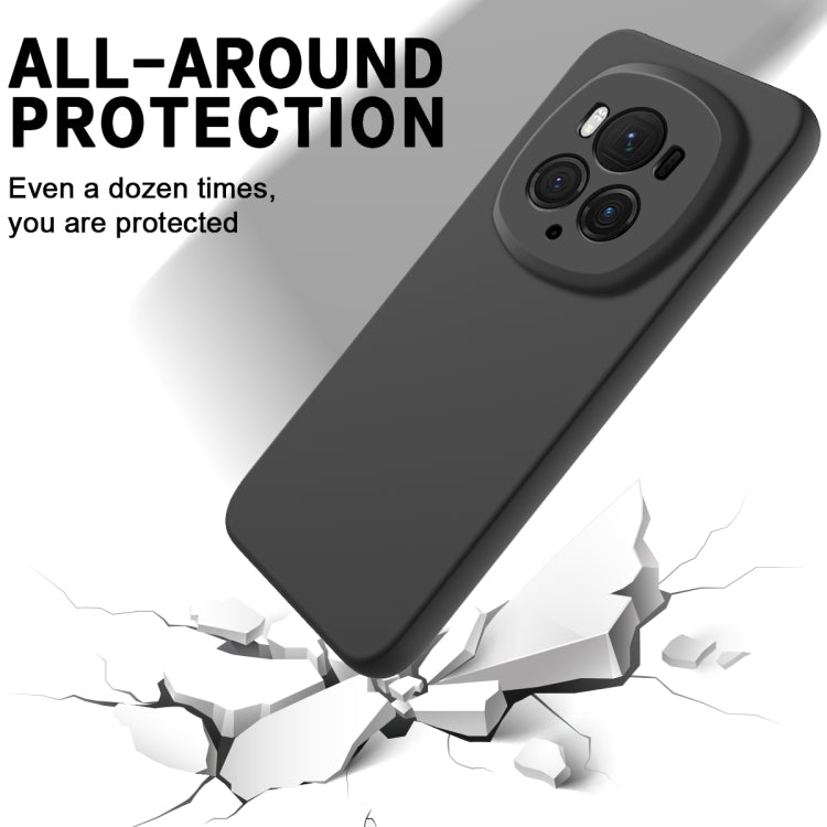 For Honor Magic6 Pro Solid Color Liquid Silicone Dropproof Full Coverage Phone Case(Black) - Honor Cases by buy2fix | Online Shopping UK | buy2fix