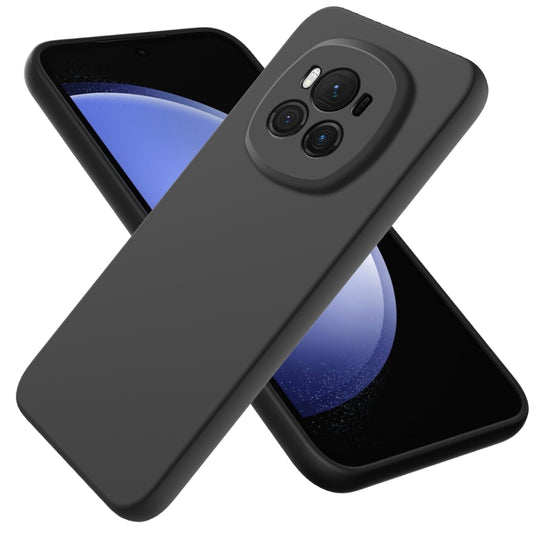 For Honor Magic6 Solid Color Liquid Silicone Dropproof Full Coverage Phone Case(Black) - Honor Cases by buy2fix | Online Shopping UK | buy2fix