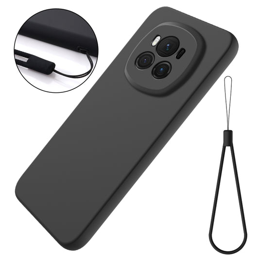 For Honor Magic6 Solid Color Liquid Silicone Dropproof Full Coverage Phone Case(Black) - Honor Cases by buy2fix | Online Shopping UK | buy2fix