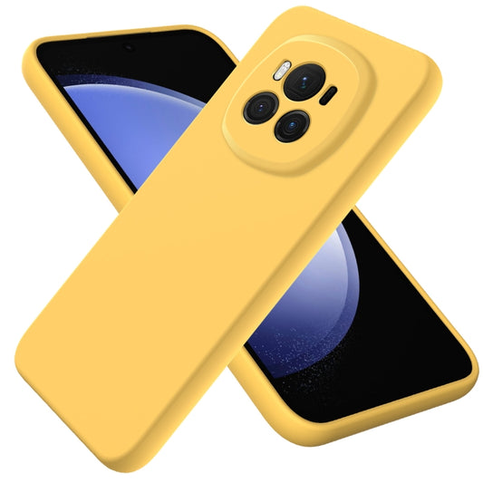 For Honor Magic6 Solid Color Liquid Silicone Dropproof Full Coverage Phone Case(Yellow) - Honor Cases by buy2fix | Online Shopping UK | buy2fix