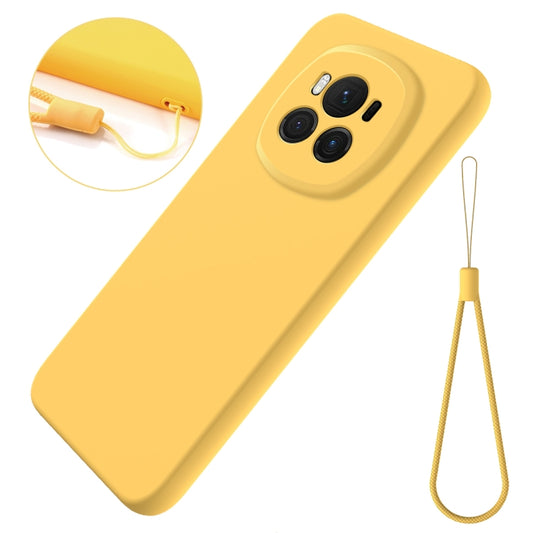For Honor Magic6 Solid Color Liquid Silicone Dropproof Full Coverage Phone Case(Yellow) - Honor Cases by buy2fix | Online Shopping UK | buy2fix