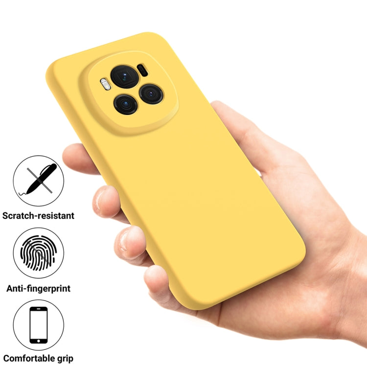 For Honor Magic6 Solid Color Liquid Silicone Dropproof Full Coverage Phone Case(Yellow) - Honor Cases by buy2fix | Online Shopping UK | buy2fix