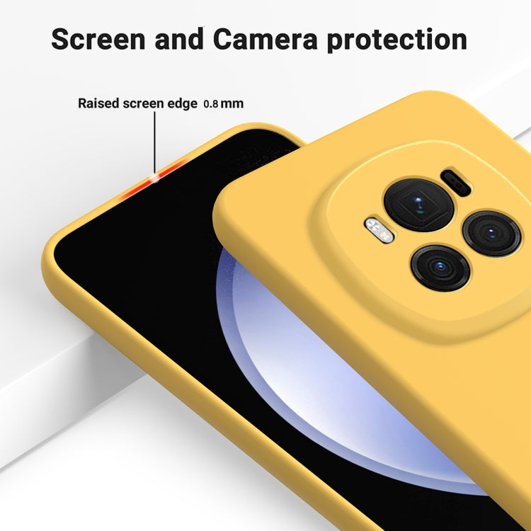 For Honor Magic6 Solid Color Liquid Silicone Dropproof Full Coverage Phone Case(Yellow) - Honor Cases by buy2fix | Online Shopping UK | buy2fix