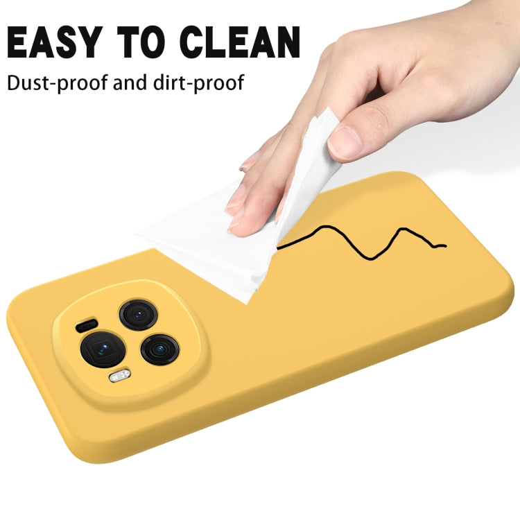 For Honor Magic6 Solid Color Liquid Silicone Dropproof Full Coverage Phone Case(Yellow) - Honor Cases by buy2fix | Online Shopping UK | buy2fix