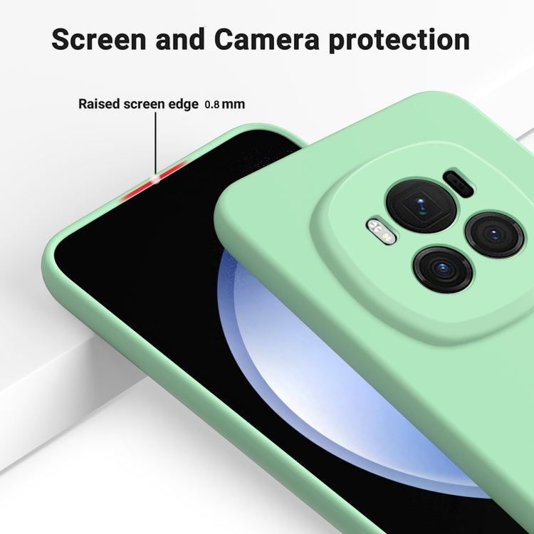 For Honor Magic6 Solid Color Liquid Silicone Dropproof Full Coverage Phone Case(Green) - Honor Cases by buy2fix | Online Shopping UK | buy2fix