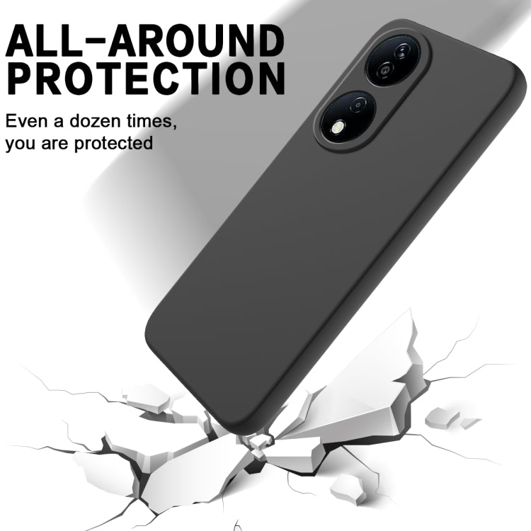 For Honor 90 Smart Solid Color Liquid Silicone Dropproof Full Coverage Phone Case(Black) - Honor Cases by buy2fix | Online Shopping UK | buy2fix