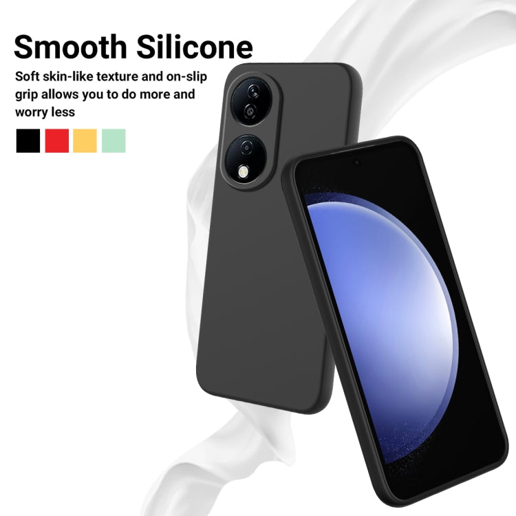 For Honor 90 Smart Solid Color Liquid Silicone Dropproof Full Coverage Phone Case(Black) - Honor Cases by buy2fix | Online Shopping UK | buy2fix