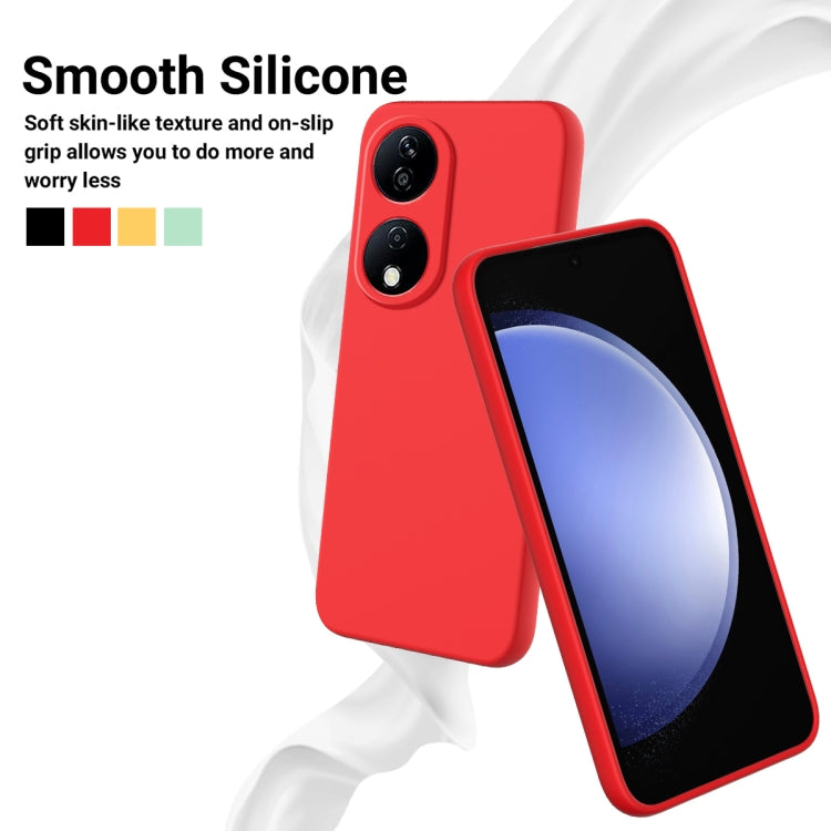 For Honor 90 Smart Solid Color Liquid Silicone Dropproof Full Coverage Phone Case(Red) - Honor Cases by buy2fix | Online Shopping UK | buy2fix