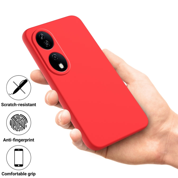 For Honor 90 Smart Solid Color Liquid Silicone Dropproof Full Coverage Phone Case(Red) - Honor Cases by buy2fix | Online Shopping UK | buy2fix