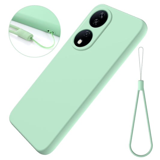 For Honor 90 Smart Solid Color Liquid Silicone Dropproof Full Coverage Phone Case(Green) by buy2fix