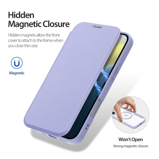 For iPhone 16 Plus DUX DUCIS Skin X Pro Series Magsafe PC + TPU Phone Leather Case(Purple) by DUX DUCIS