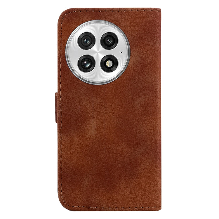 For OnePlus 13 Seven-shaped Embossed Leather Phone Case(Brown) - OnePlus Cases by buy2fix | Online Shopping UK | buy2fix