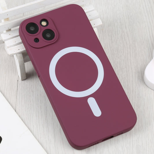 For iPhone 15 Liquid Silicone Magsafe Phone Case(Wine Red) by buy2fix