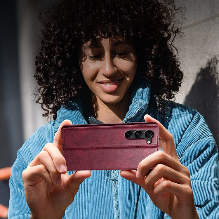 For Samsung Galaxy S24+ LC.IMEEKE RFID Anti-theft Leather Phone Case(Red) by LC.IMEEKE