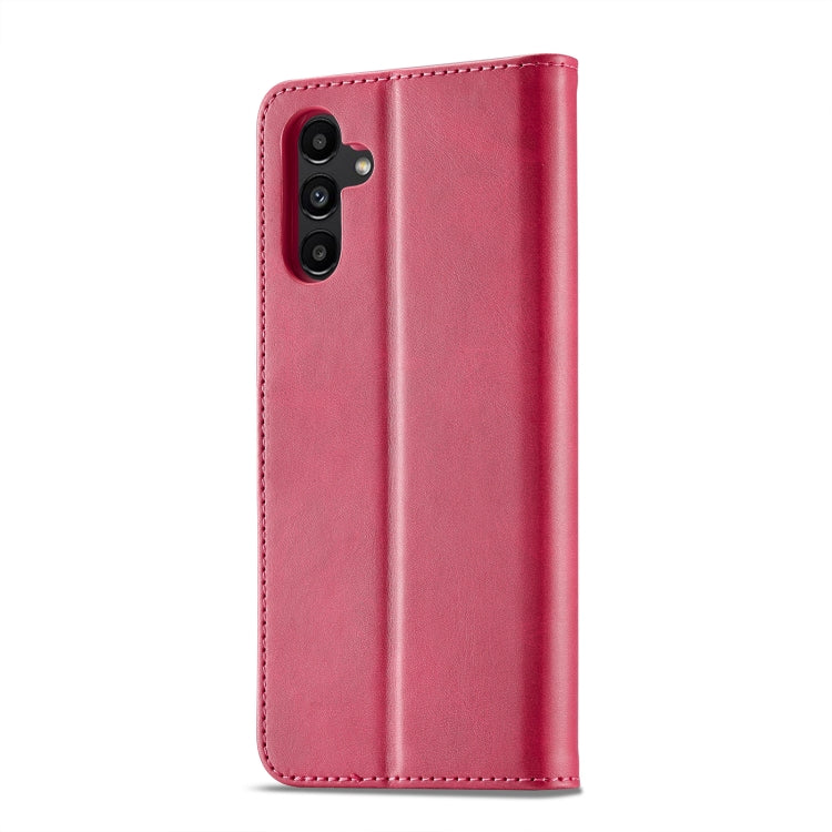 For Samsung Galaxy S23 FE 5G LC.IMEEKE Calf Texture Leather Phone Case(Red) - Galaxy S23 FE 5G Cases by LC.IMEEKE | Online Shopping UK | buy2fix