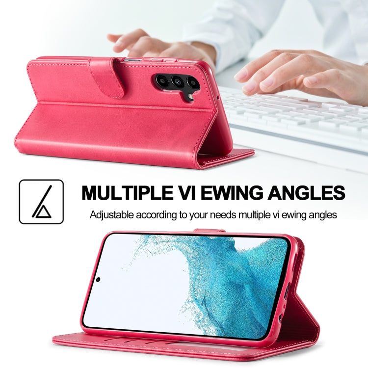For Samsung Galaxy S23 FE 5G LC.IMEEKE Calf Texture Leather Phone Case(Red) - Galaxy S23 FE 5G Cases by LC.IMEEKE | Online Shopping UK | buy2fix