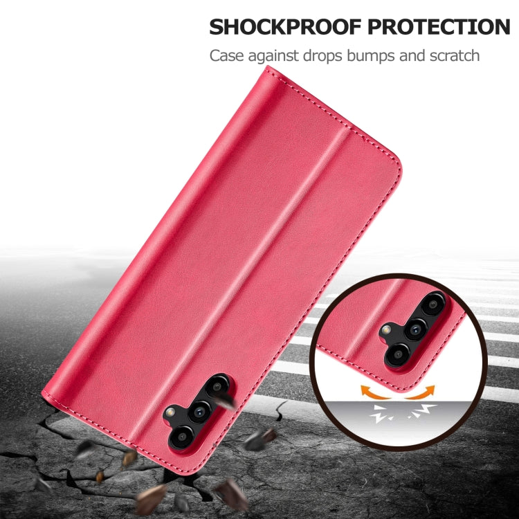 For Samsung Galaxy S23 FE 5G LC.IMEEKE Calf Texture Leather Phone Case(Red) - Galaxy S23 FE 5G Cases by LC.IMEEKE | Online Shopping UK | buy2fix