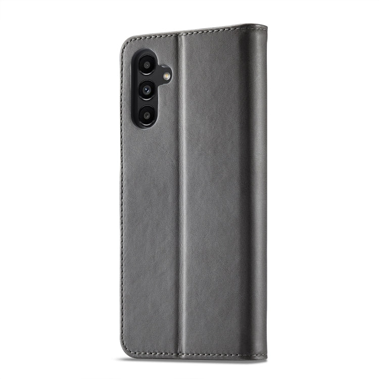 For Samsung Galaxy S23 FE 5G LC.IMEEKE Calf Texture Leather Phone Case(Grey) - Galaxy S23 FE 5G Cases by LC.IMEEKE | Online Shopping UK | buy2fix