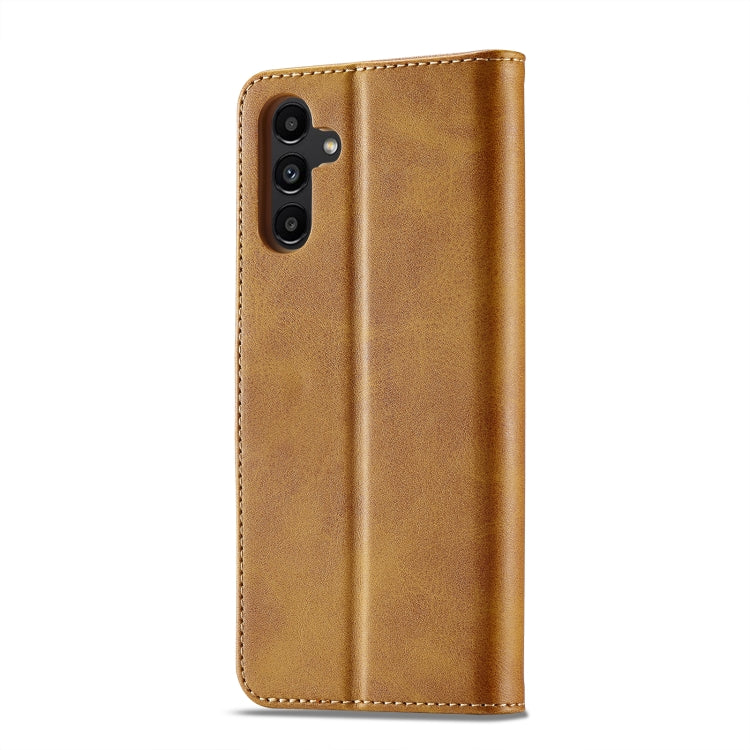 For Samsung Galaxy S23 FE 5G LC.IMEEKE Calf Texture Leather Phone Case(Brown) - Galaxy S23 FE 5G Cases by LC.IMEEKE | Online Shopping UK | buy2fix
