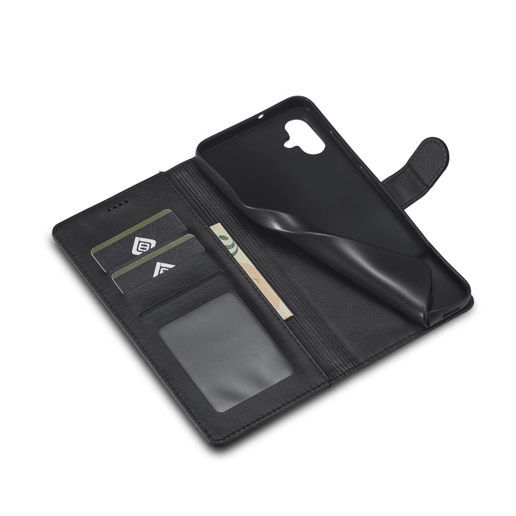 For Samsung Galaxy A05 LC.IMEEKE Calf Texture Leather Phone Case(Black) - Galaxy S23 FE 5G Cases by LC.IMEEKE | Online Shopping UK | buy2fix