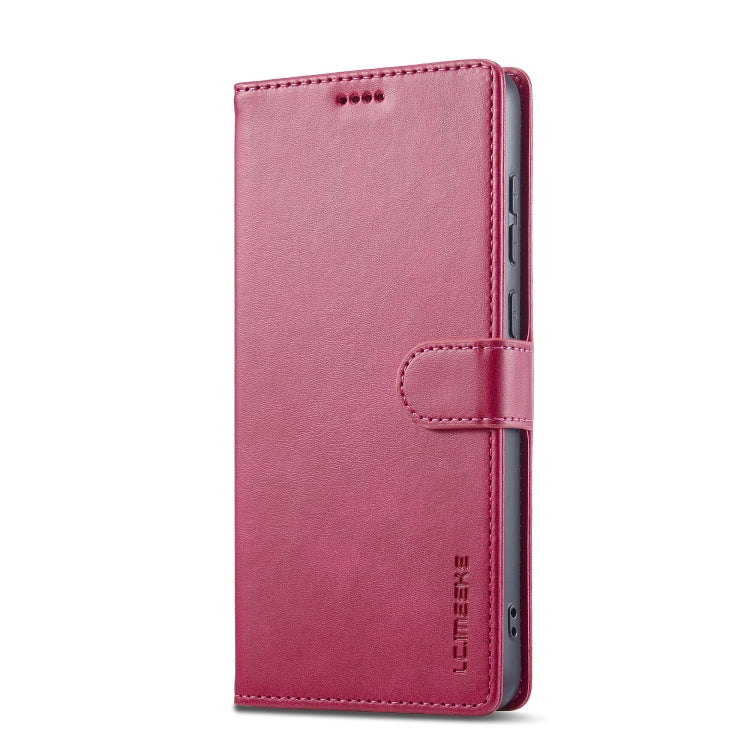 For Samsung Galaxy A05 LC.IMEEKE Calf Texture Leather Phone Case(Red) - Galaxy S23 FE 5G Cases by LC.IMEEKE | Online Shopping UK | buy2fix